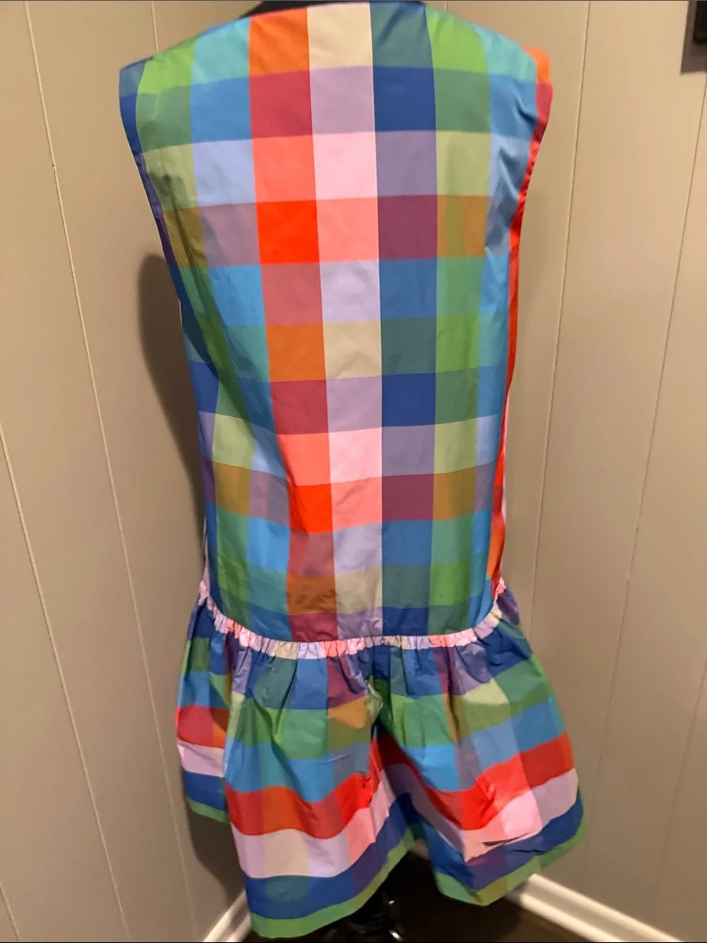 kate spade Women’s Medium Multicolor Check Drop-Waist Midi Dress